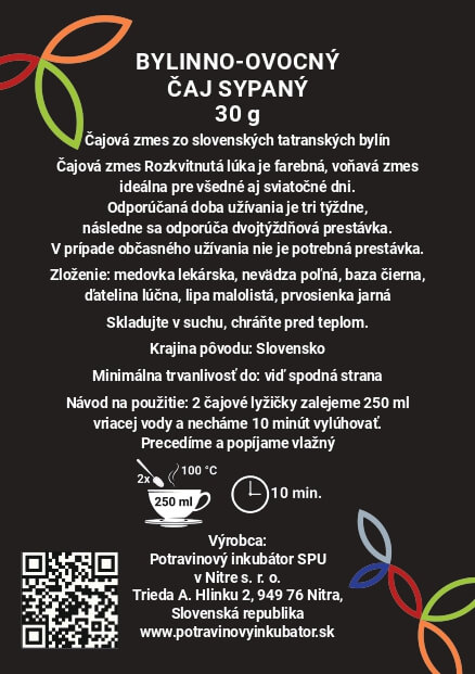 Bylinkový čaj Rozkvitnutá lúka etiketa