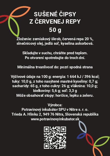 beetroot chips label